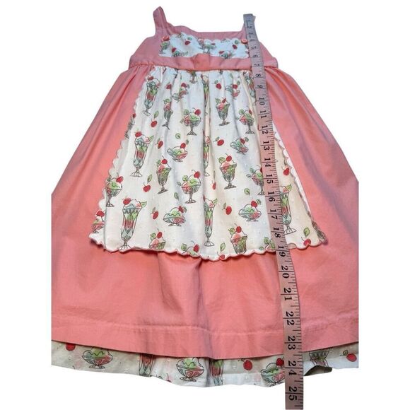 Janie And Jack Pink Sundae Ice Cream Social Apron Dress Size 4T - Picture 9 of 10